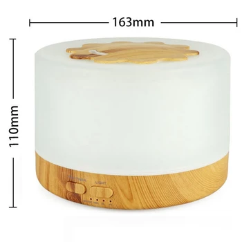 

500Ml Ultrasonic Air Humidifier Led Light Wood Grain Essential Oil Diffuser Aromatherapy Mist Maker Eu Plug