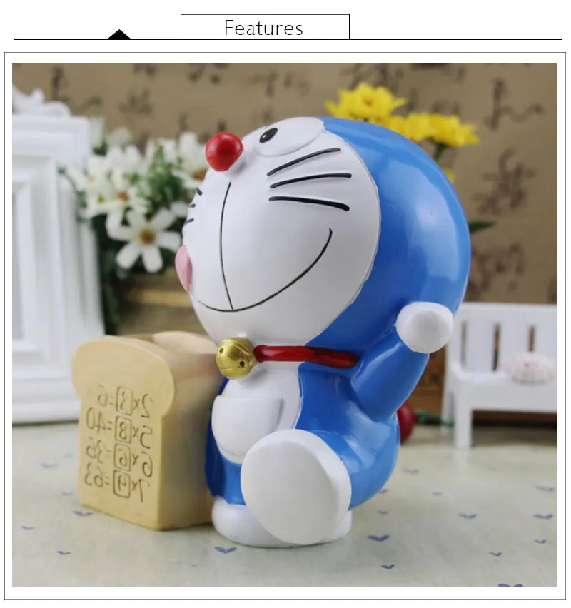 Desktop Doraemon денежный ящик Cofre Gato мультфильм Джингл кошки Копилка смолы монет банка Бытовая Декор Pen Holder фигурки