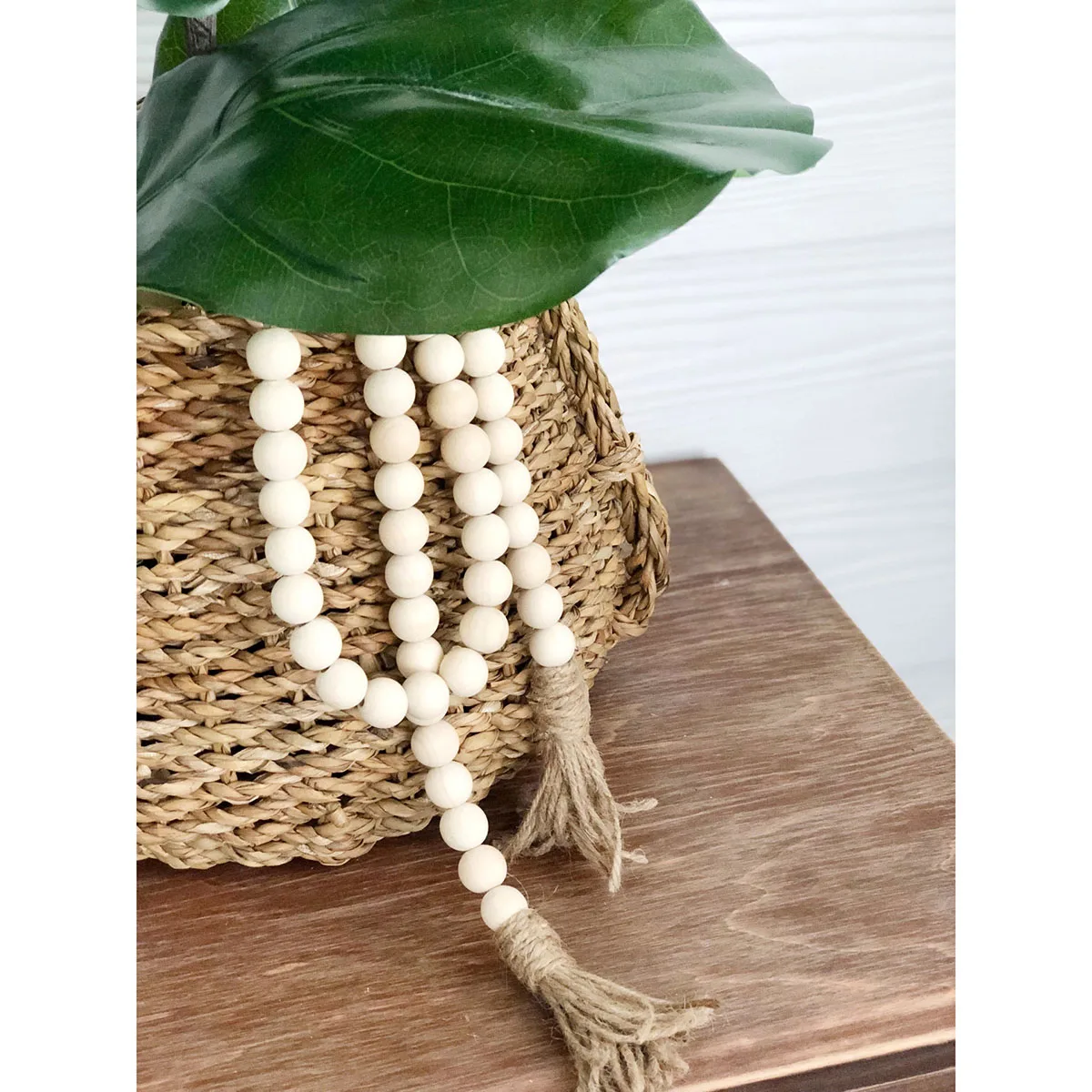 Wooden Beads Garland Tassels Gift Decoration Wall Hanging Home Decor Natural Wedding Princess Room Tent Decoration