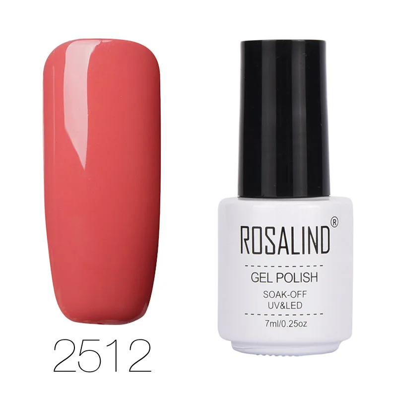 ROSALIND 7 мл чистый цвет серии набор гель-лаков для ногтей для маникюра замочить от ногтей белый флакон длительного действия гель-лаки праймер - Цвет: 2512