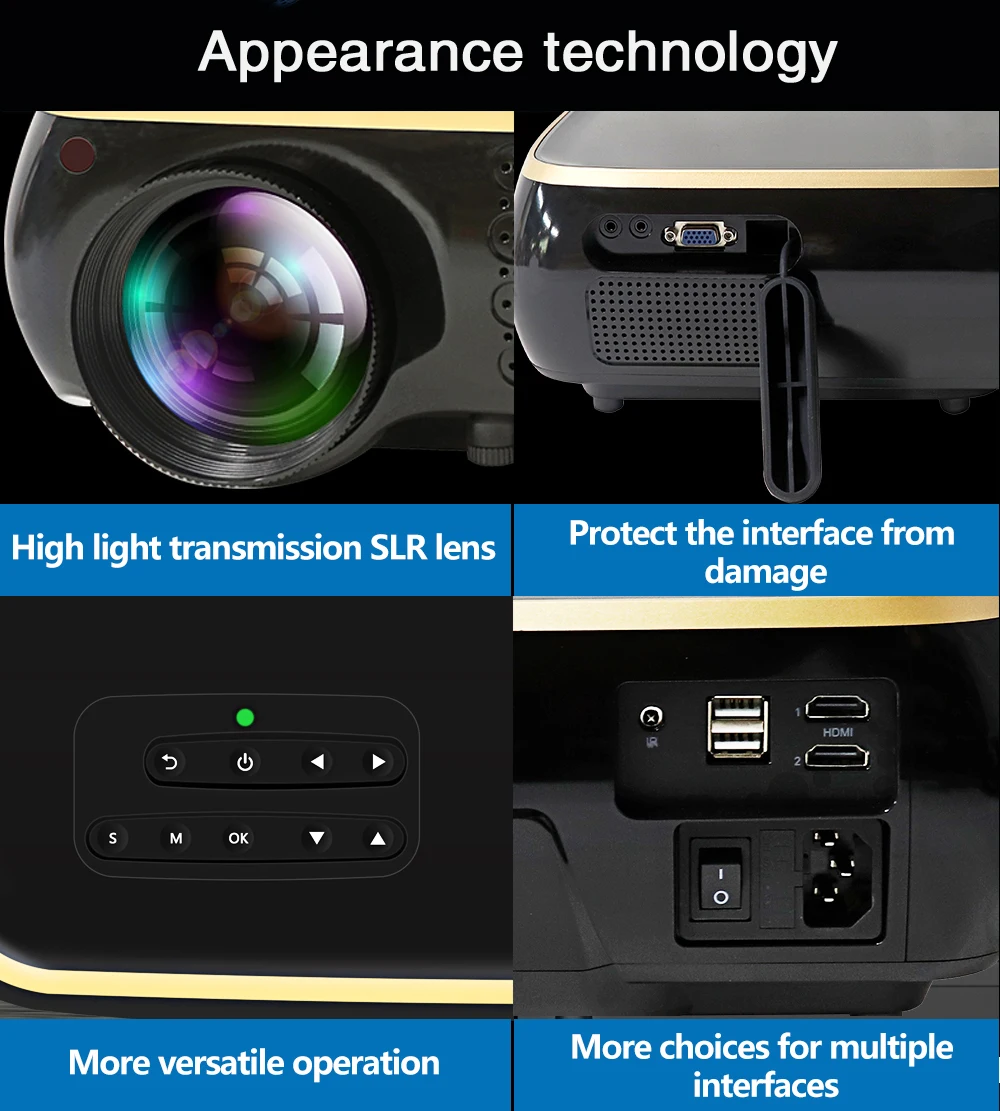 Poner Saund M8S Full HD Native 1080P Projector 5000 Lumens Cinema Proyector Beamer Android WiFi HDMI Projector Auto Correction