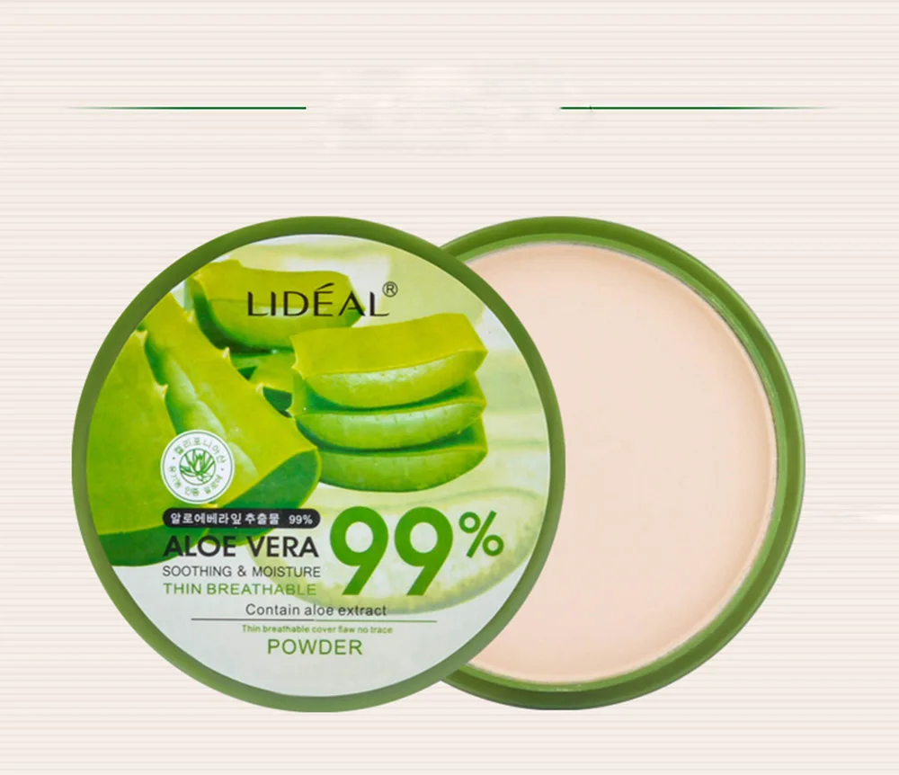 

New 99% Natural Aloe Vera Moisturizer Pressed Powder LongLasting Face Makeup Concealer Pores Cover Whitening Smooth Powder