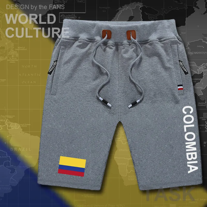 Мужские пляжные шорты Colombia новые мужские спортивные с флагом карманами на молнии