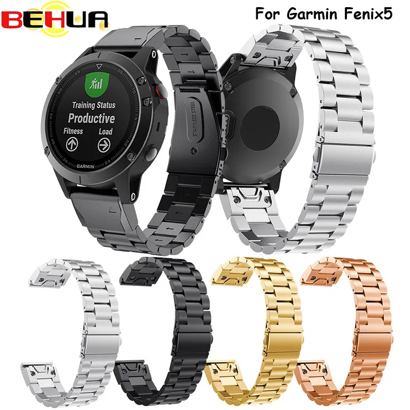 

Width 22mm Classic Stainless Steel Metal Strap for Garmin Fenix 5 Band watchband for Garmin wrist band Strap Belt Correa Venda