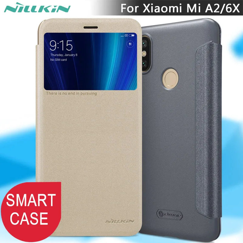 

Leather Case for Xiaomi Mi 6X/A2 Nillkin Sparkle Smart Sleep Leather Flip Cover Case for Xiaomi Mi 6X/A2 5.99"