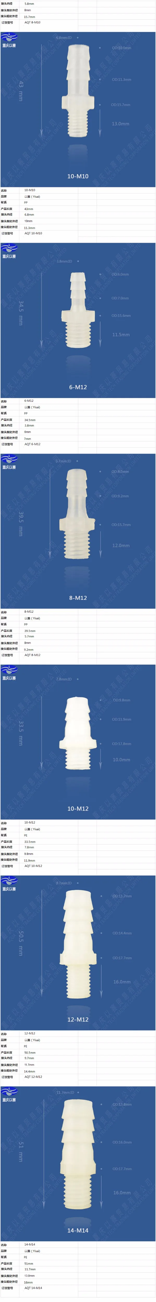 4-M10 threading разъем, пластиковые трубы ftting, муфты, трубы, разъем шланга, прямой разъем(100 шт