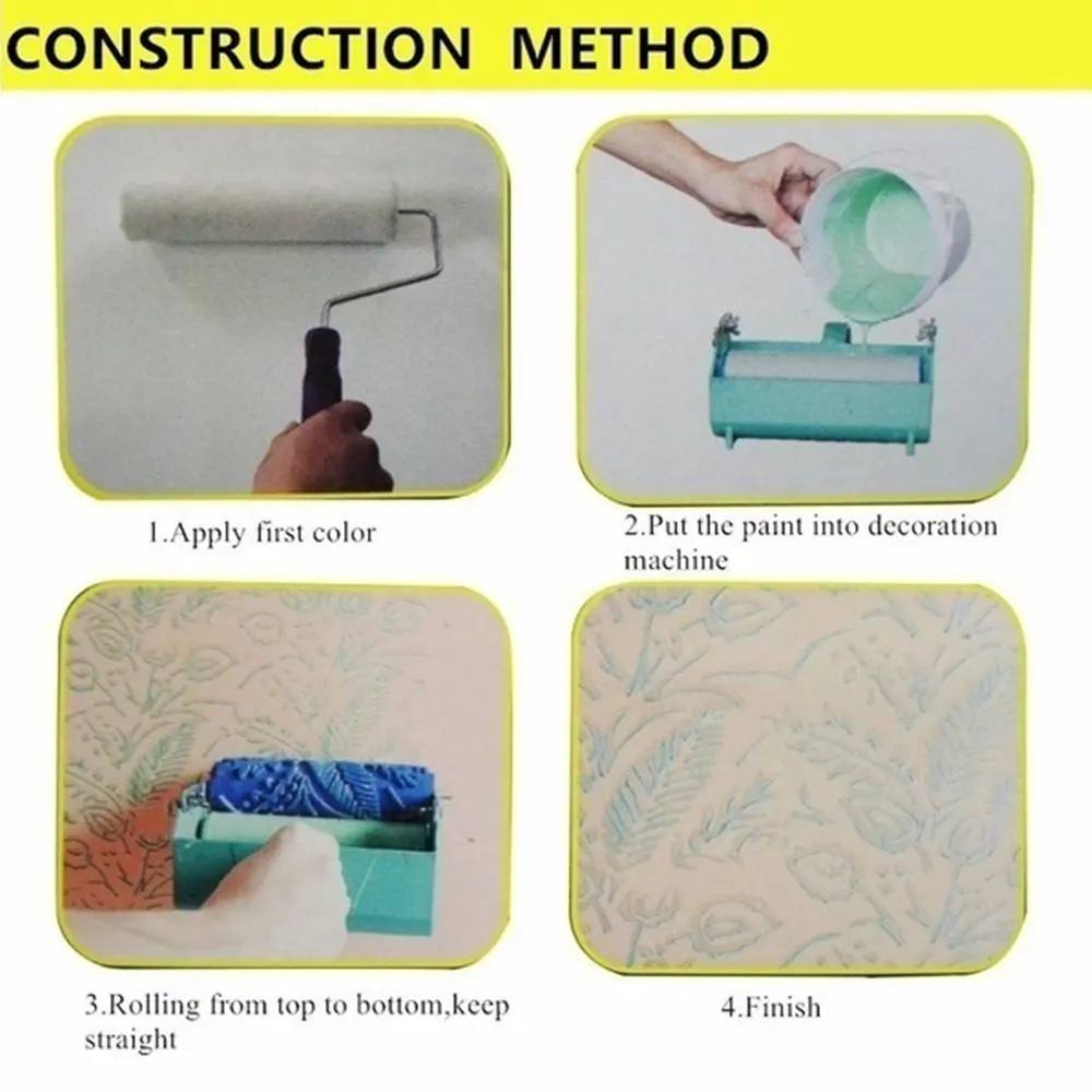 Инструмент для рисования стен монохромные Роликовые щетки эффективное украшение машина для рисования настенная доска пластик