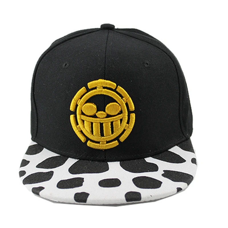 Cosplay&Ware [2]Lots Anime One Piece Hat Baseball Cap Law Hats Cosplay Caps Women Men Hip Hop Snapback Flat -Cosplay&Ware anime Shop