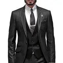Уголь Дешевые Модные Для мужчин костюмы Новое поступление Блейзер Бизнес Свадебный костюм Лидер продаж Для мужчин костюмы(куртка+ брюки+ жилет+ галстук