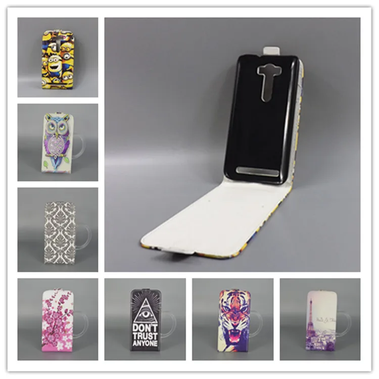 

For Asus Zenfone 2 Laser ZE550KL 5.5-inch Hot Pattern Cute PrintingVertical Flip Cover Open Down/up Back Cover filp leather case