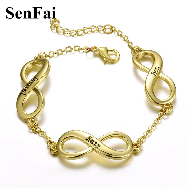 

Senfai Custom Bracelet Name Bracelets For Women Men Any 3 Names Infitity Love 8 Letters Bracelet Bangle Love Jewelry Gift
