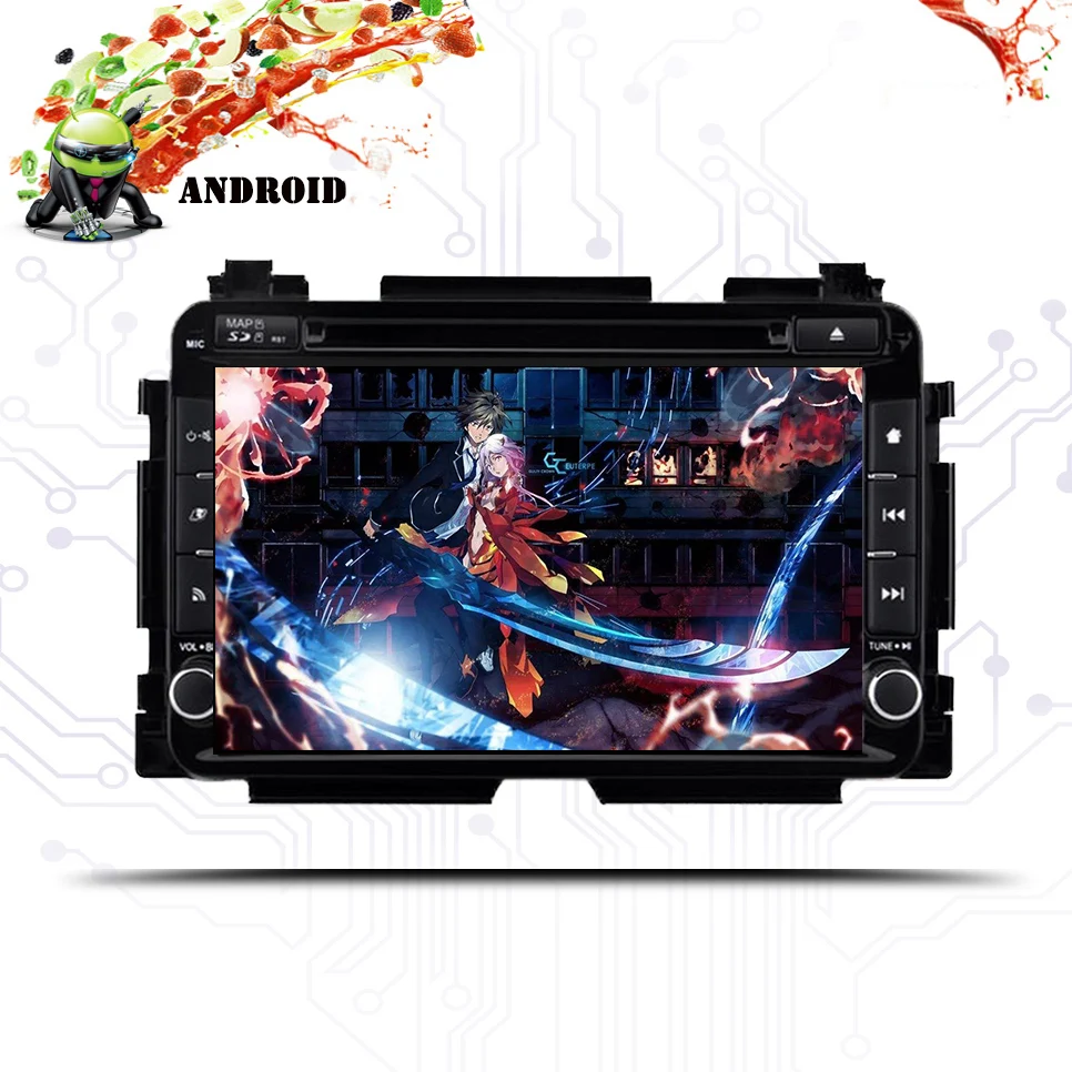 Excellent Octa Core Android 9.0 Car media dvd video player gps glonass 3/4g for Honda HRV VEZEL 2013+ CarPlay Steering wheel Head Unit 1