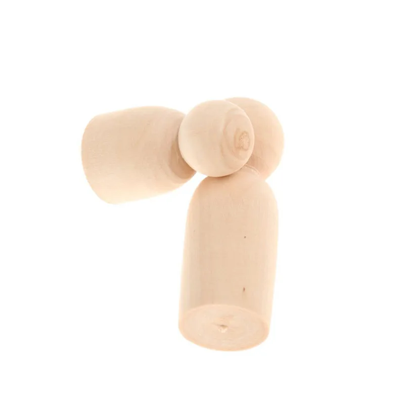 5Pcs Wooden Peg Dolls Family DIY Crafts  wooden dolls Cake Topper Kid's Printed Decoration christmas gift #4n29 (3)