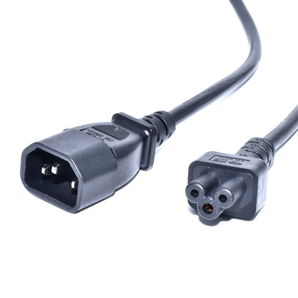 65 CM lenght IEC 320 C14 Male Plug to C5 Female Adapter Cable IEC 3 Pin