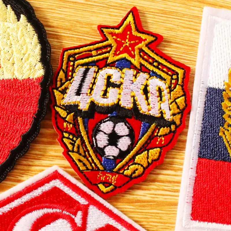 

DIY Patch Embroidered Patches For Clothing Iron on Patches On Clothes DIY PFC CSKA Moscow Football Club Badges Applique Sticker