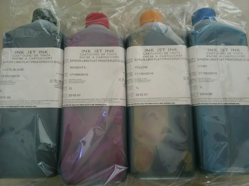 Горячая распродажа! Чернила для эко-сольвентных красителей 4*1000 мл бесплатная