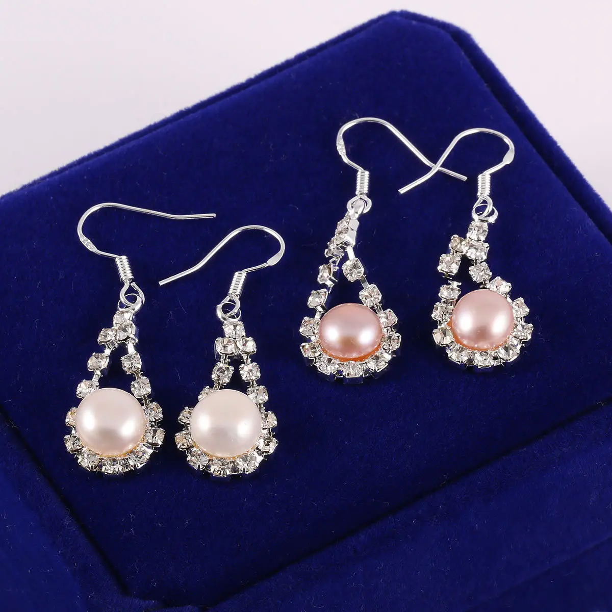 

2019 New 100% Nature Freshwater Pearl Earring 7-8mm Water Drop Shape Long Drop Earrings for Women Wedding Gift
