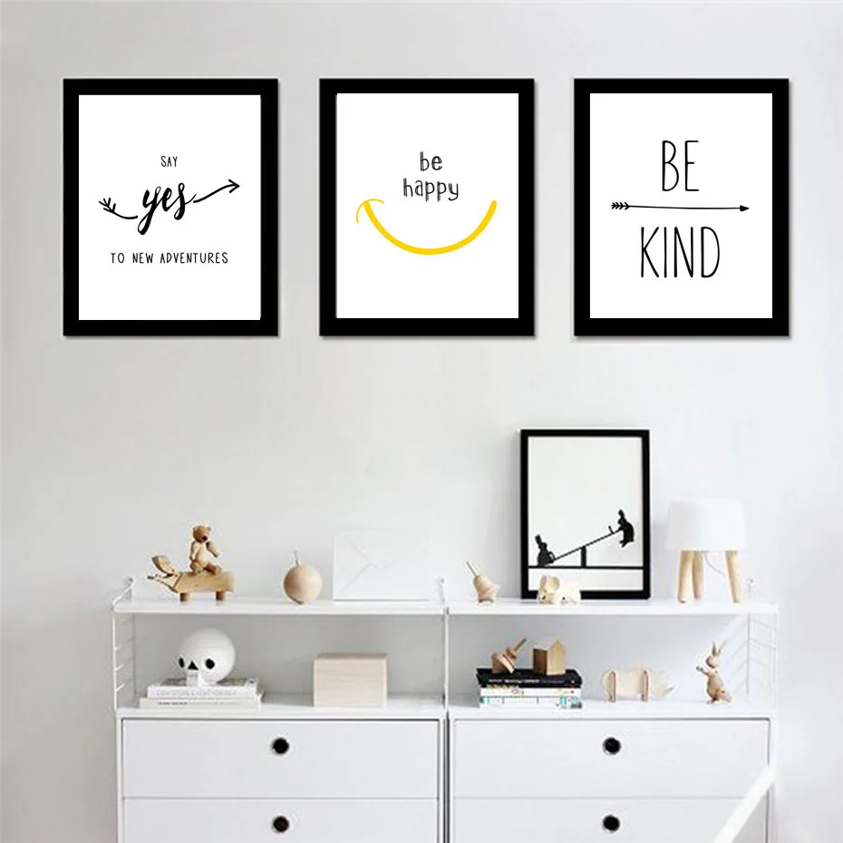 Be Happy And Kind Wall Picture For Bedroom Decals Poster Prints Art Home Decor Living Room Modern Canvas Painting | Дом и сад