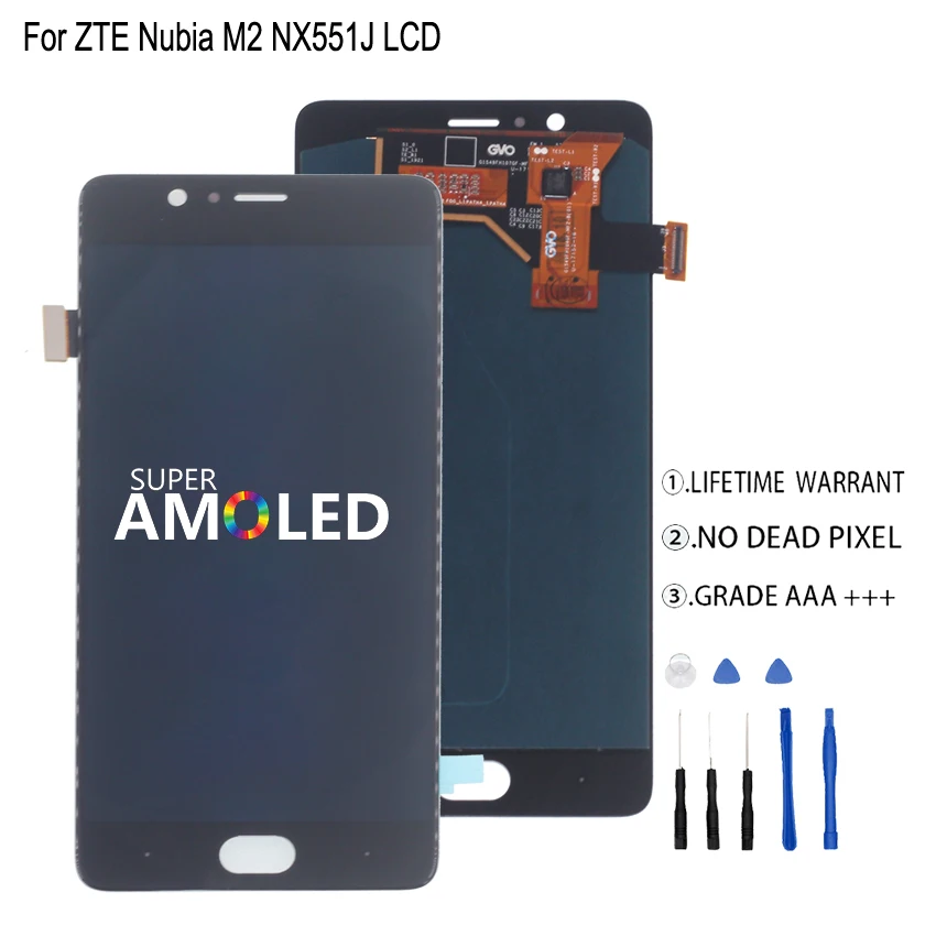 

Amoled For ZTE Nubia M2 NX551J LCD Display Touch Screen Digitizer For ZTE Nubia M2 Display Assembly Phone Parts Screen LCD