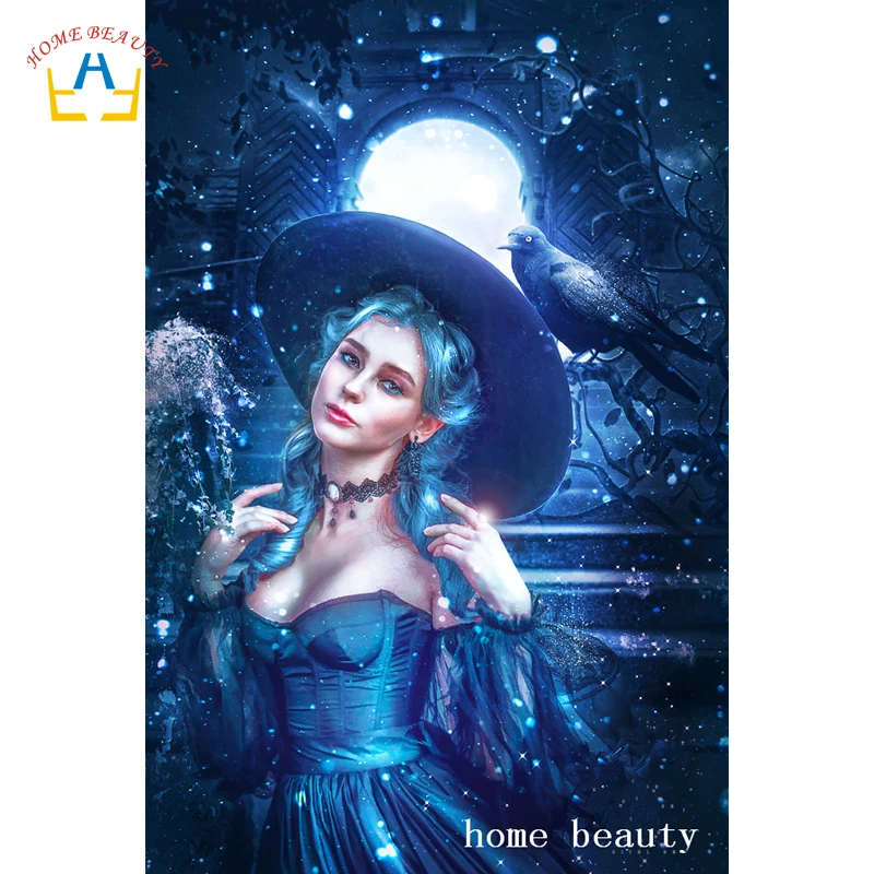 Full Drill Diamond Painting Witch 3D Diamond on Canvas Cross Stitch