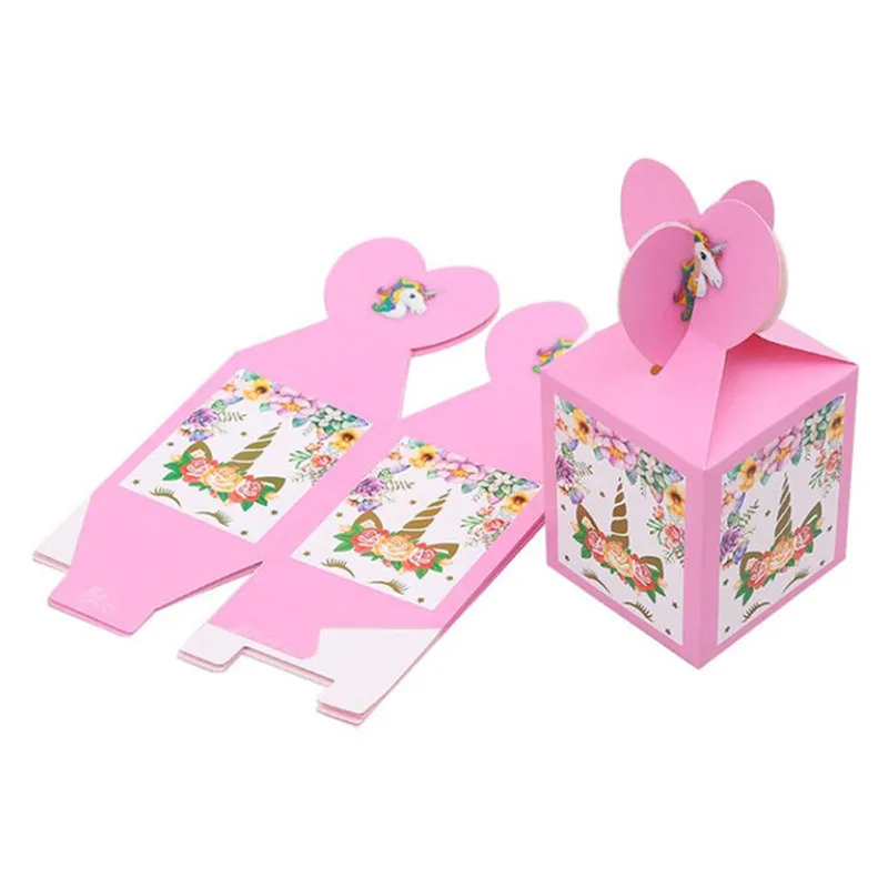 20 шт./партия, бумажные полотенца для салфеток с розовыми ресницами и единорогом, для свадьбы, помолвки, дня рождения, украшения для девочек - Цвет: Candy box