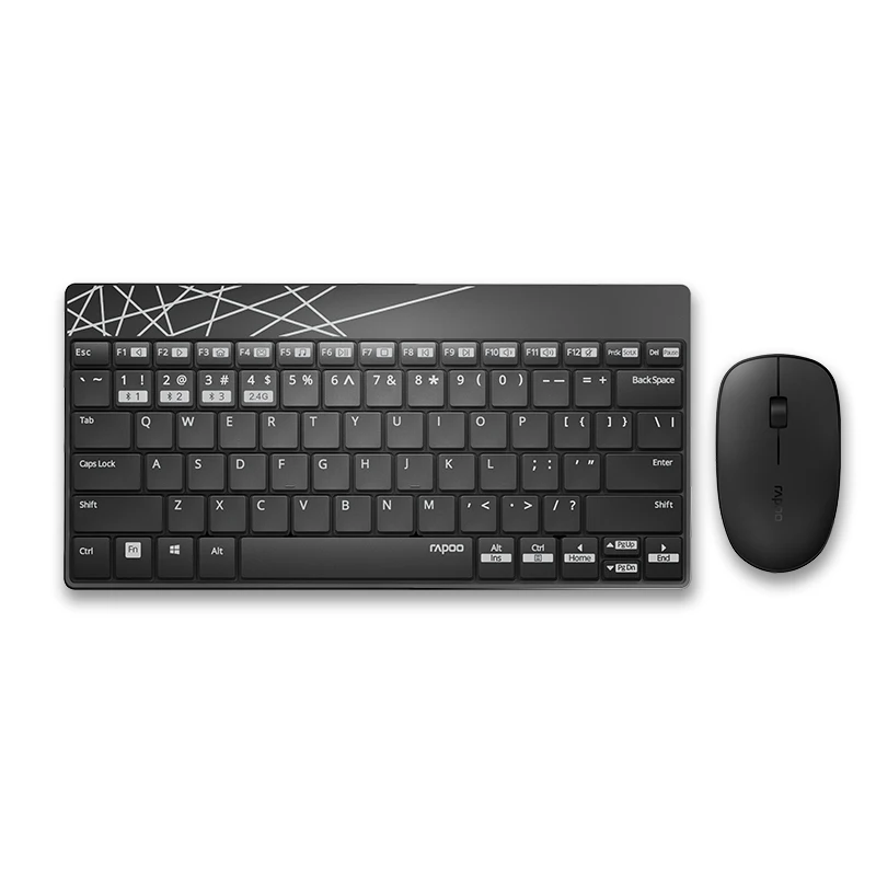 Rapoo 8000M Multi-mode Silent Wireless Keyboard Mouse Combo Switch Between Bluetooth & 2.4G Connect