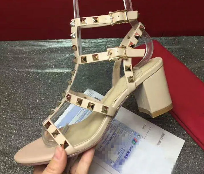

Women Studded Strappy Rivets Open Toe Slingback Sandals Ankle Strap Medium Block thick Heels Pumps for Dress Party Wedding