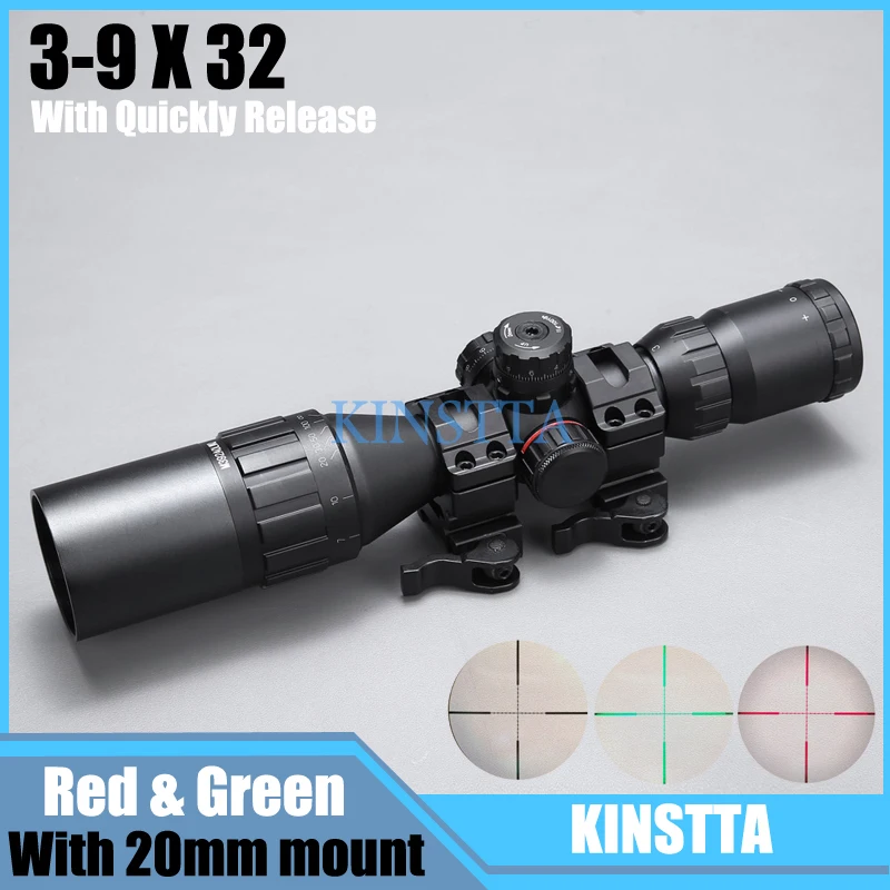 

Tactial rifle scope 3-9x32 1"MAOL Mil-dot Hunting riflescope With Sun Shade Tactical Optical Sight Tube Equipment for Hunter