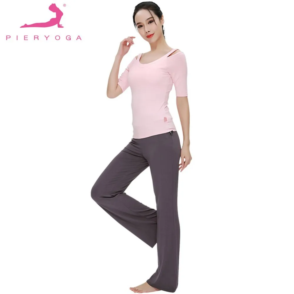 

PIERYOGA 2Pcs Women Summer Spring Yoga Set For Running Gym Sportswear Fitness Suit Dance Clothes Sweet Strapless Top And Pants