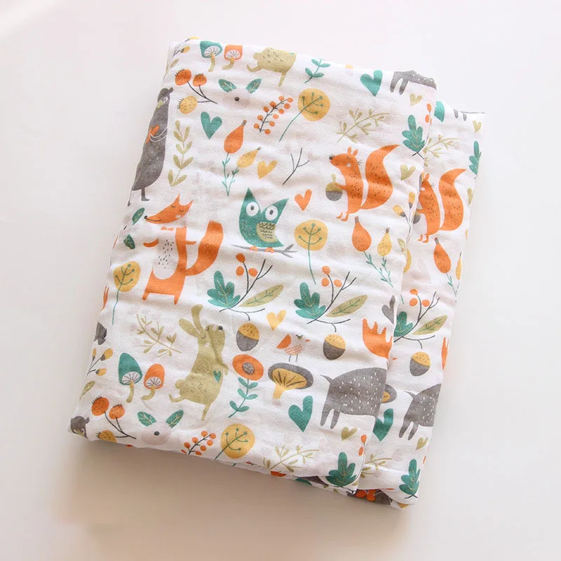 Одеяла с животными для новорожденных детские пеленки из марли мягкая спальная