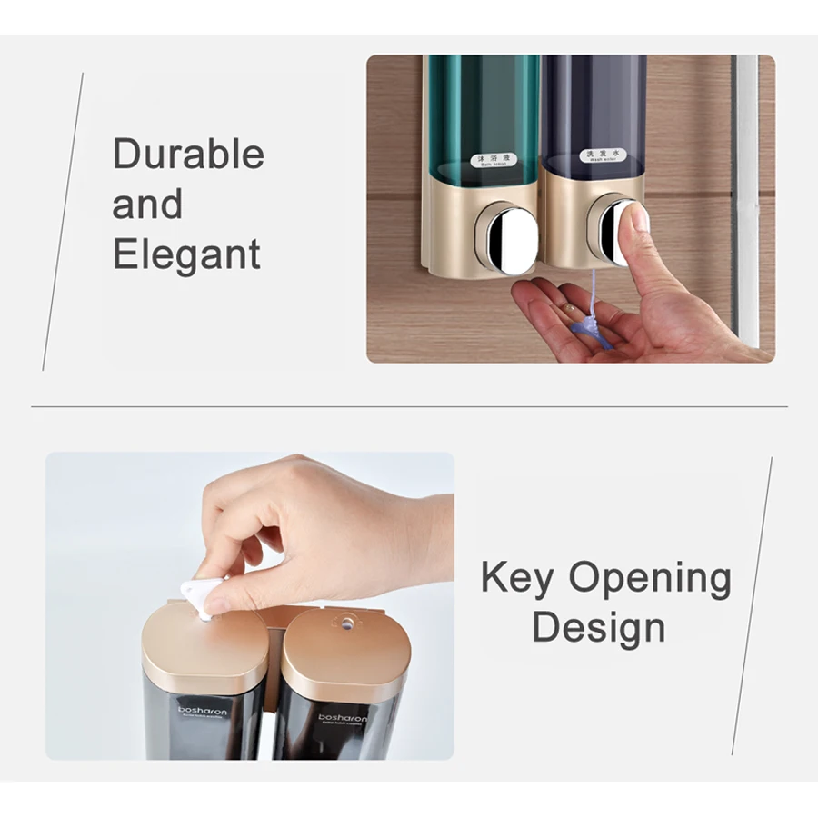 Ceny Łazienka dozownik do mydła w płynie naścienny do kuchni z tworzywa sztucznego 300ml żel pod prysznic Detergent butelka na szampon Hotel akcesoria domowe