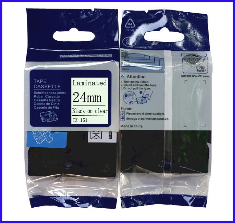 

LEDEOU For Brother Tze-151 18mm Tze Tz 151 Tz-151 Tz151 Tze-151 P-touch Label Maker Printer Tze Tape 24 mm Ptouch Printer Labels