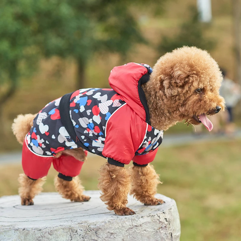 DOGGYZSTYLE, ветрозащитный комбинезон для собак, зимняя одежда для собак, теплое пальто для собак, куртка для маленьких собак, одежда для щенков, комбинезон с изображением кошки