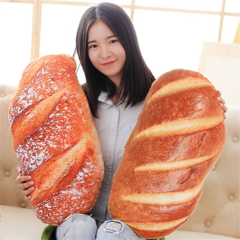 

1Pcs New PP Cotton Creative Washable Bread Pattern Pillow Funny Soft Massage Filler Cervical Health Care Neck Pillow Home Decor