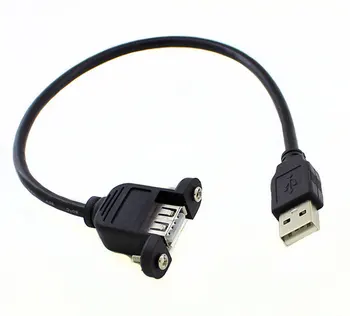 

Screw lock panel Mount USB 2.0 Type A male to female extension Data power charge cable Cord 30cm