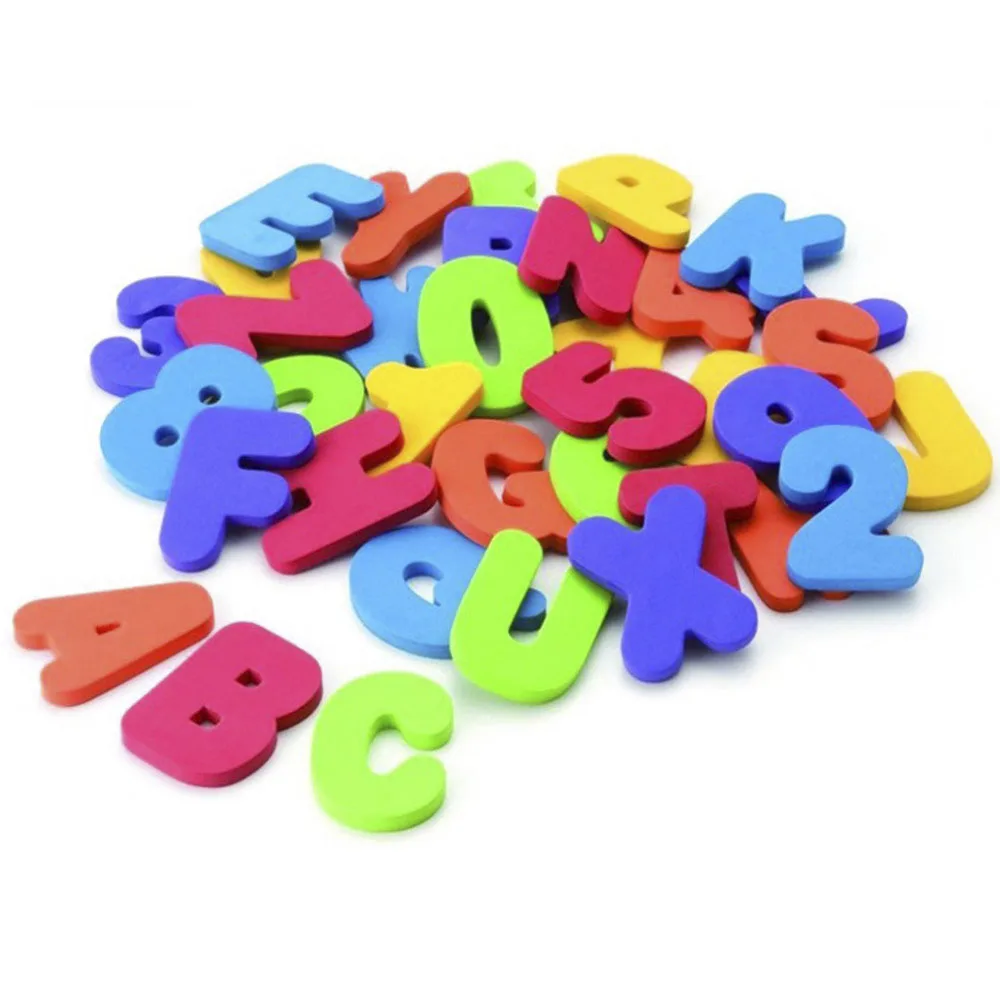 36 шт./компл. Детские когнитивные слова игрушка для ванной EVA буквы паста детский сад ванная комната игра для новорожденных раннего обучения обучающая игрушка N2 - Цвет: Белый