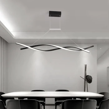 Modern Pendant Light for Kitchen Bar suspension 110V 220V Aluminum Wave Avize Lustre Pendant Lamp for Dining room Office modern led pendant light for kitchen dining room bed room suspension luminaire hanging white office lighting pendant lamp avize