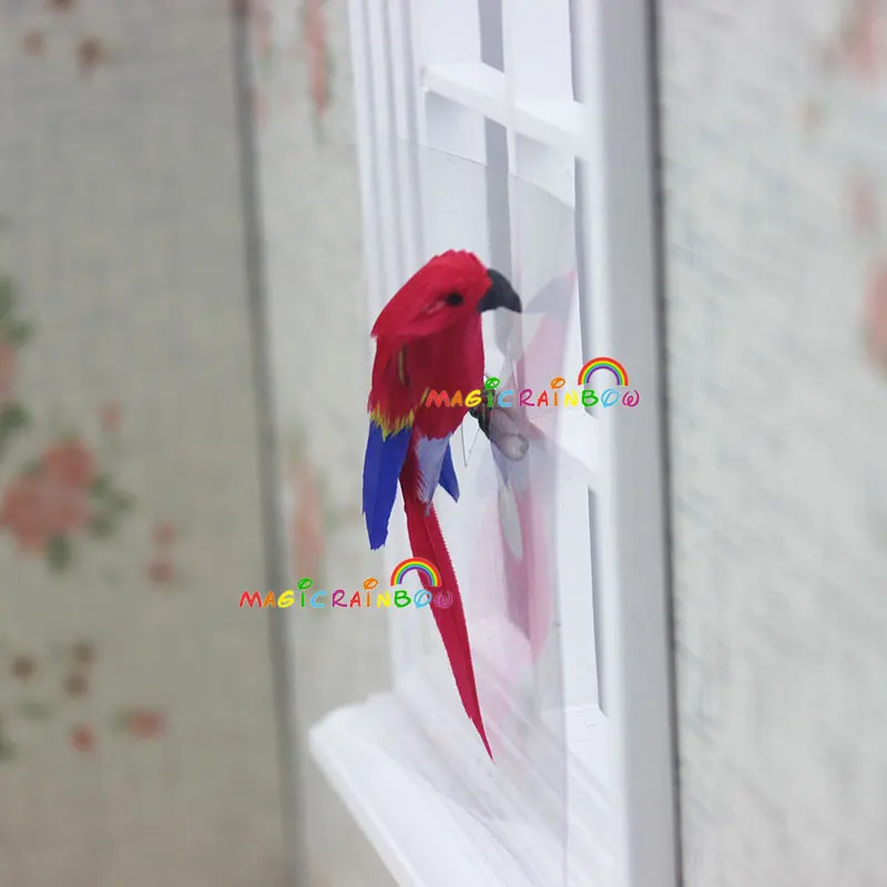Parrot Macaw Bird Animal Pet Red Blue Long-tailed Dollhouse Miniature 1:12 Scale