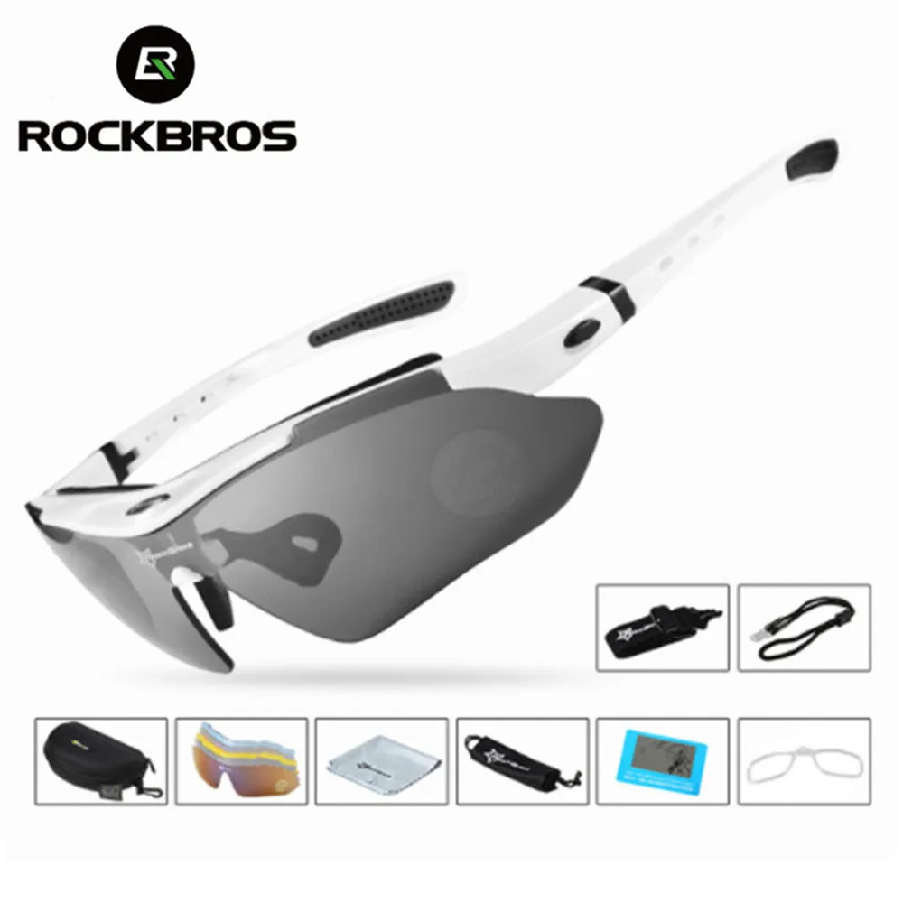 ROCKBROS, поляризационные спортивные мужские солнцезащитные очки, для езды на велосипеде, унисекс, MTB, для езды на велосипеде, защитные очки, 5 линз