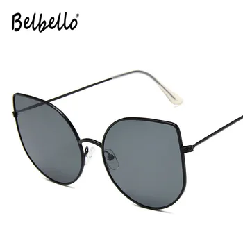 

Belbello 2019 Big frame Sunglasses Women 8 Color Solid Fashion Sunglasses Retro Trend Round Sunglasses UV400