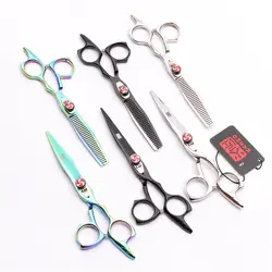 1 пара H9017 6 ''17,5 см JP 440C Kasho Профессиональный ножницы для парикмахеров ножницы истончение ножницы для укладки волос инструменты