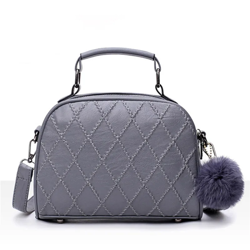 Osmond الفراء الكرة يد أعلى-مقبض قذيفة حقيبة صغيرة شعرية جلدية Crossbody أكياس للسيدات اليد الشتاء الأزياء الكتف أكياس