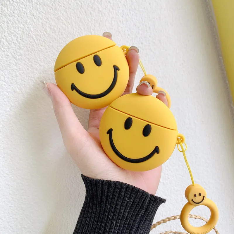 

Sunshine smiley face for airpods 2 case for Apple Wireless Bluetooth Headphone Protection Cover Silicone headset box