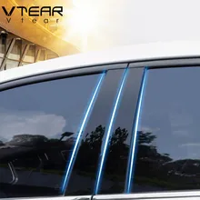 Vcry-accessoire pour vitres de voiture, panneau de réflexion pour Toyota Camry 2018, noir, anti-rayures, piliers autocollant, pour vitres de voiture B C