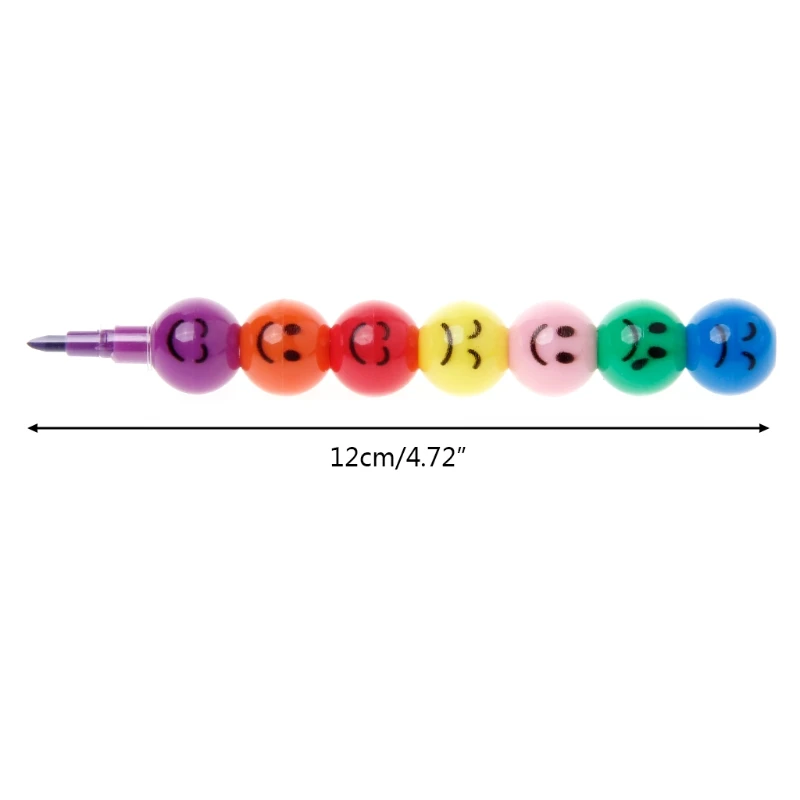 1 комплект x Crayon 4 шт. 7 цветов, укладчик, подкачки, милый смайлик, карандаш для школы, детские игрушки, и качественный