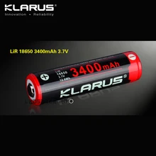 Original KLARUS Li ion Cell Rechargeable 3400mAh Battery 18650 for Portable Lighting