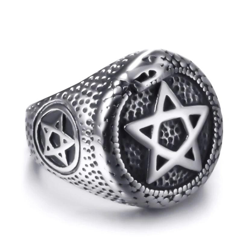 Мужские кольца из нержавеющей стали Ouroboros змеиная кожа ест хвост пентаграмма