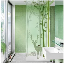 Индивидуальный размер витражная плёнка на стекла, окна раздвижные двери статические цепляются домашний декор деревенский стиль Олень Дерево