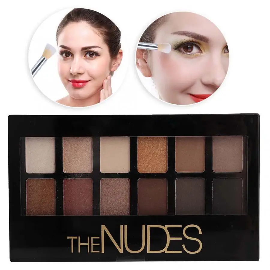 

Eyeshadow Pallete 12 Colors Matte Eyeshadow Palette Nude Glitter Eye Shadow Makeup Tool Matte Eye Shadow