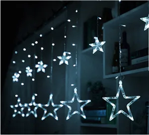 12 ламповый светильник, гирлянда лося, звезды для рождественской елки, Новогодние рождественские украшения для дома, Рождественский светильник s, наружная гирлянда Navidad - Цвет: star white